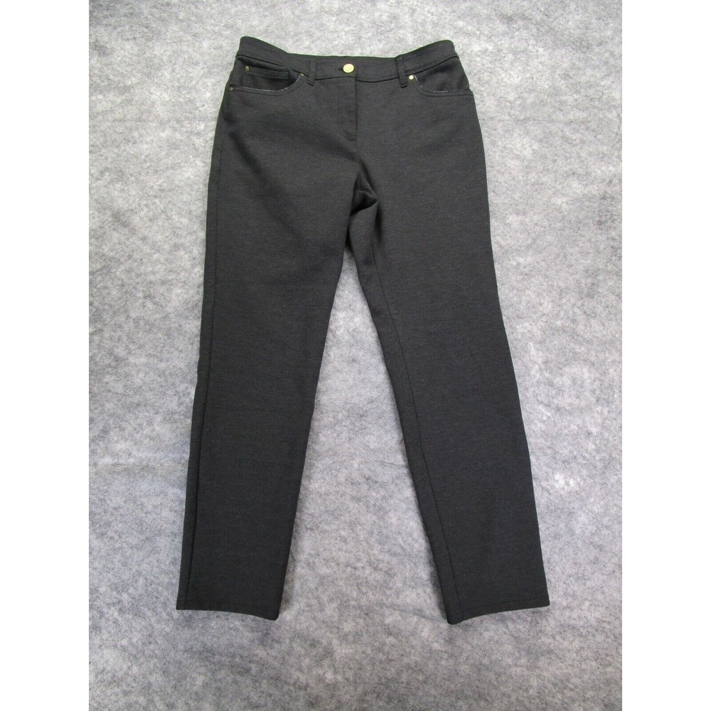 Chicos Pants Womens 6 (Chico's‎ 0.5) Short Stretch trouser five pockets gray*
